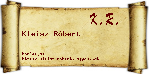 Kleisz Róbert névjegykártya