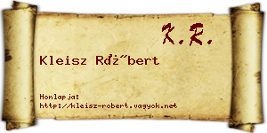 Kleisz Róbert névjegykártya